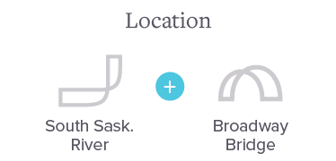 Location: South Sask. River plus Broadway Bridge