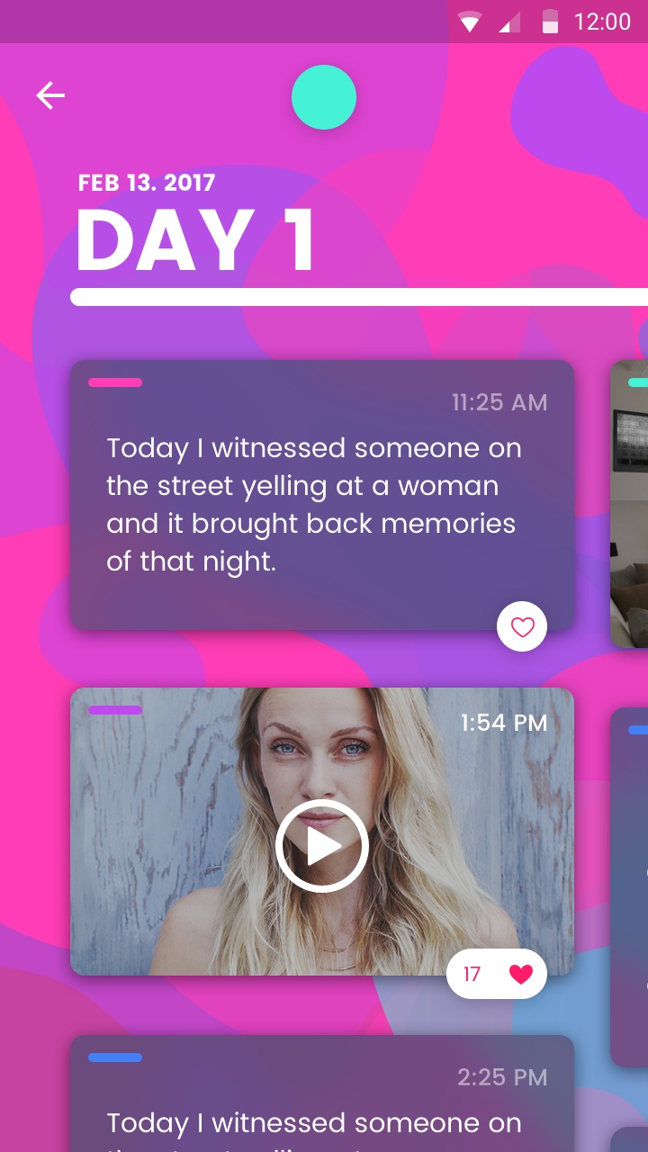 Safespace app — Day 1 journal screen