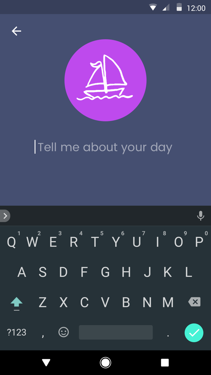 Safespace app — journal entry screen