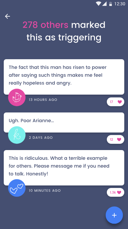 Safespace app — community responses to a flagged article